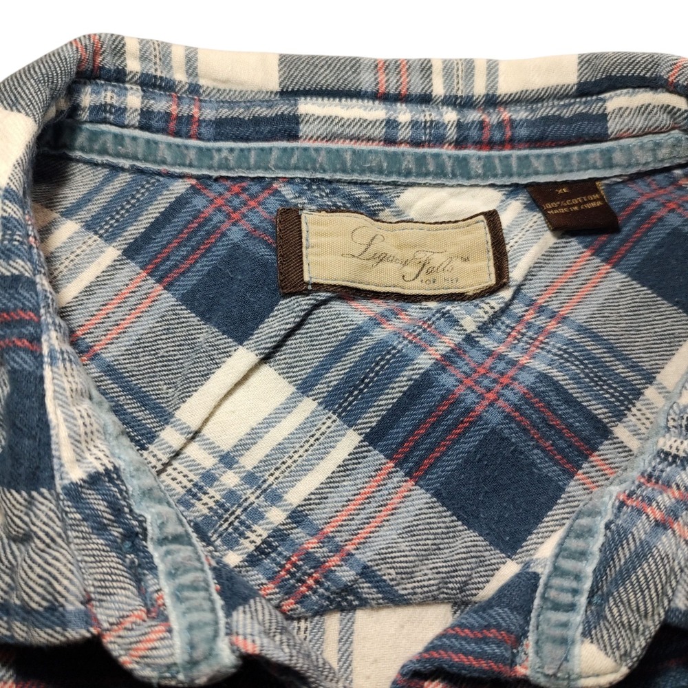 Plaid Button Down Shirt - Blue and White - Picture 5 of 11